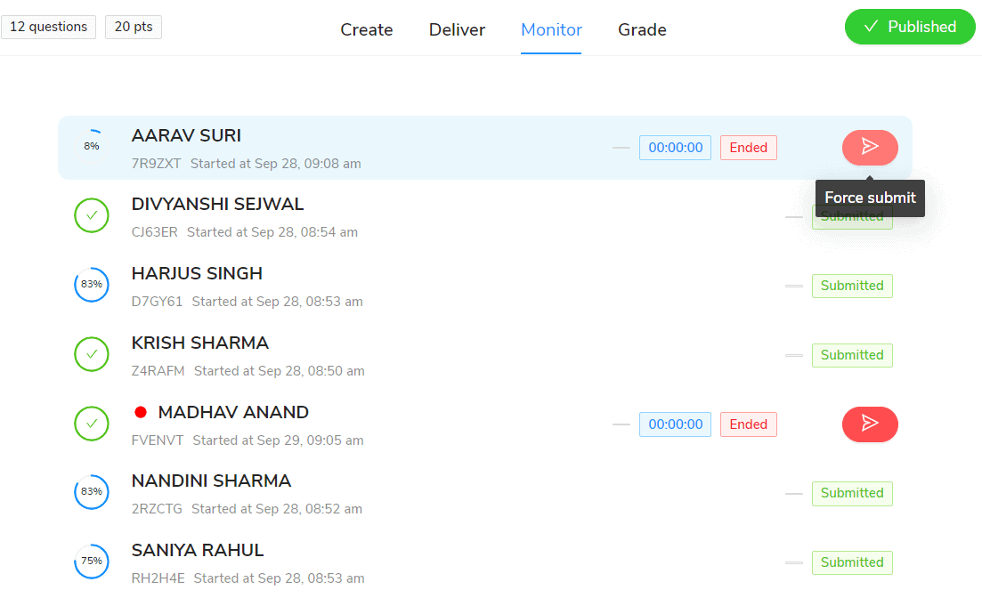 Improved Test Monitoring