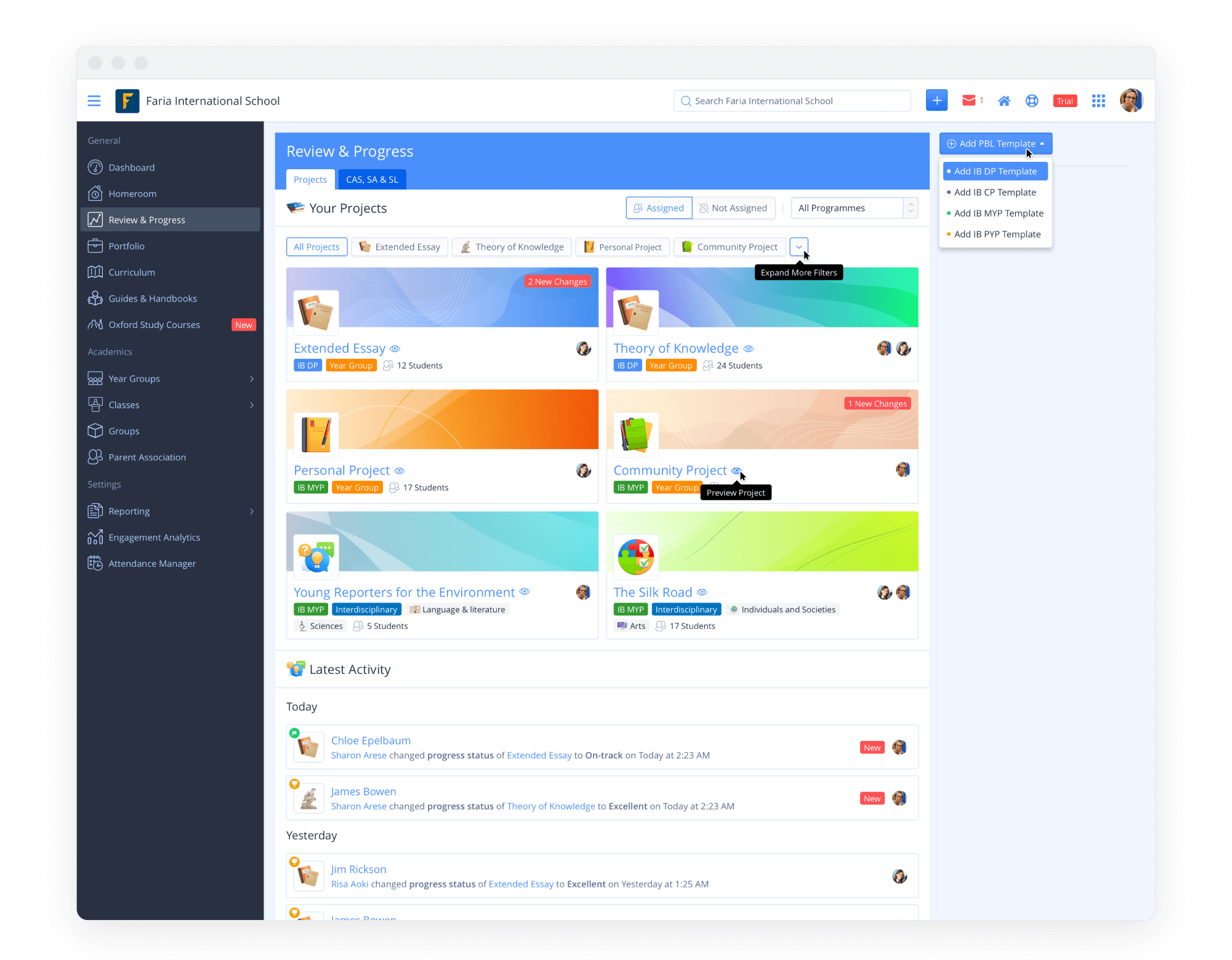 Reviews & Progress