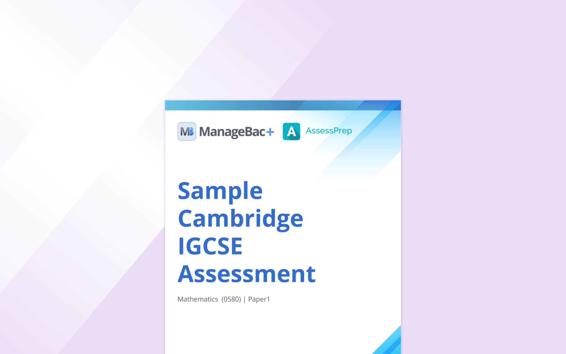 剑桥IGCSE评估试题样本：数学 - ManageBac+