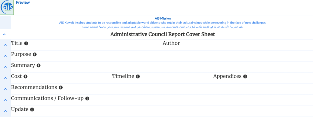 Admin Council Template