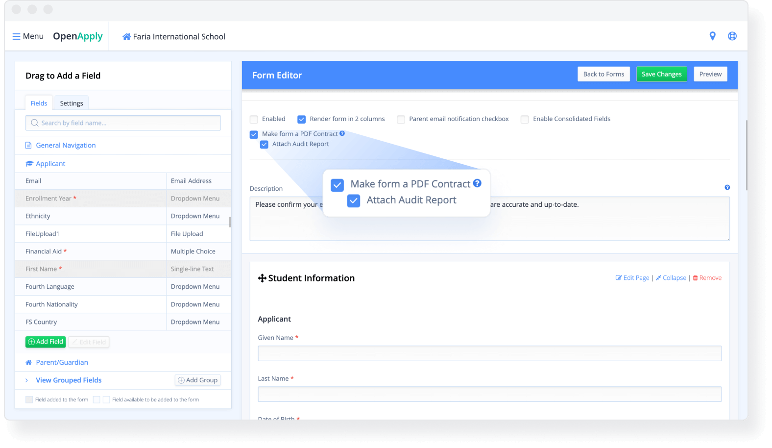 Enrolment Contract Updates